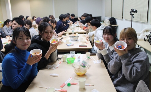 ユニークな白玉手作り